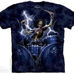 The Mountain Death Drummer Band Music Ringo Starr Skull Rock Roll Shirt S-3X